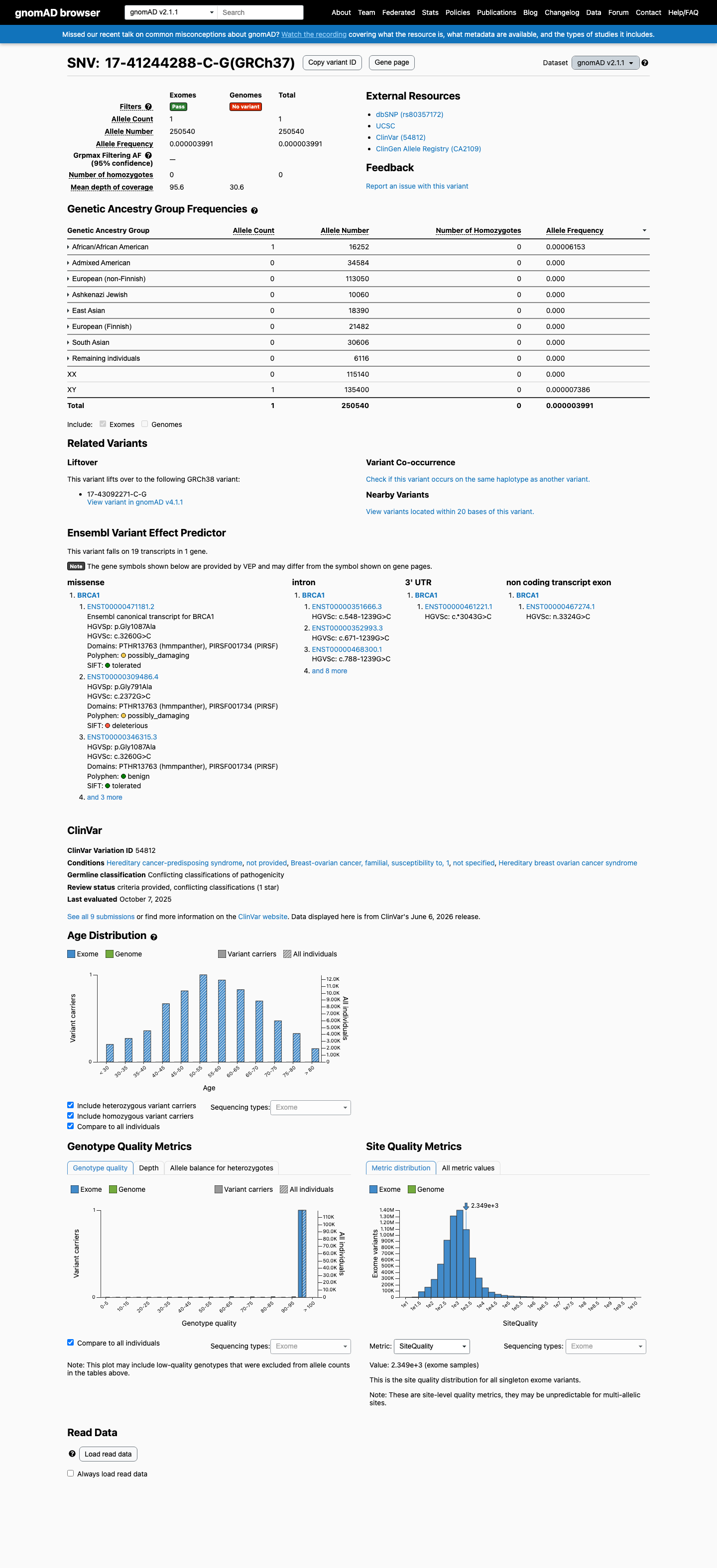 gnomAD v2.1 screenshot