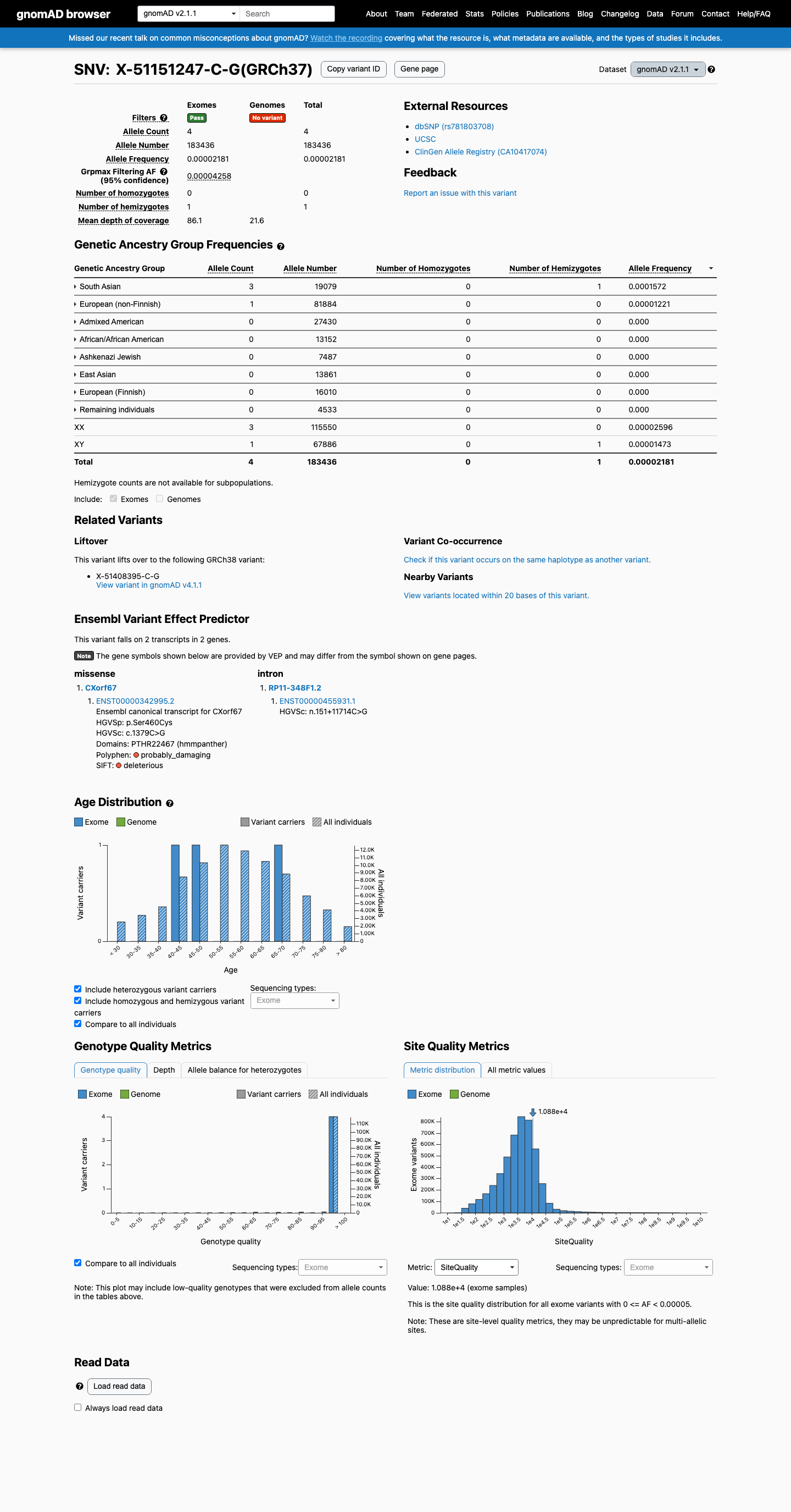 gnomAD v2.1 screenshot