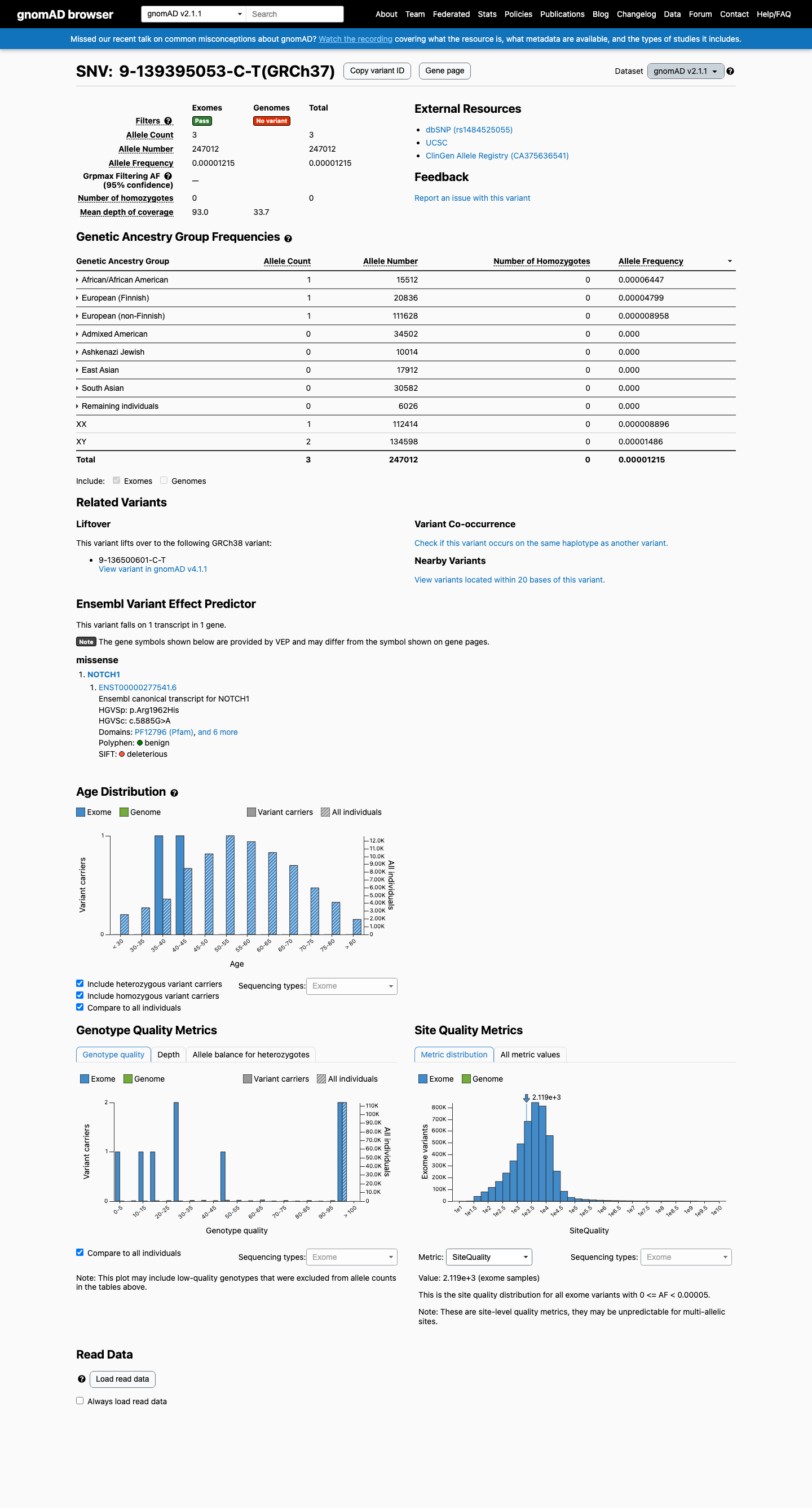 gnomAD v2.1 screenshot