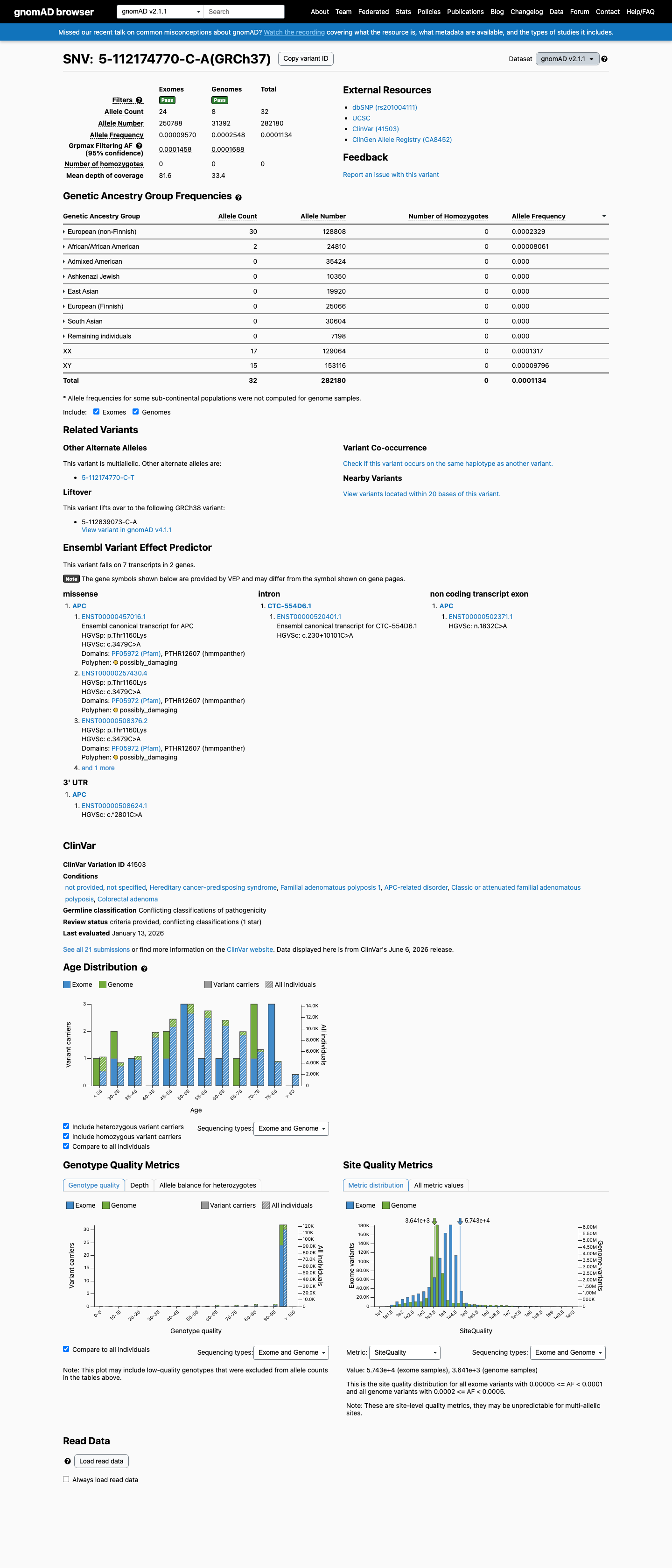 gnomAD v2.1 screenshot