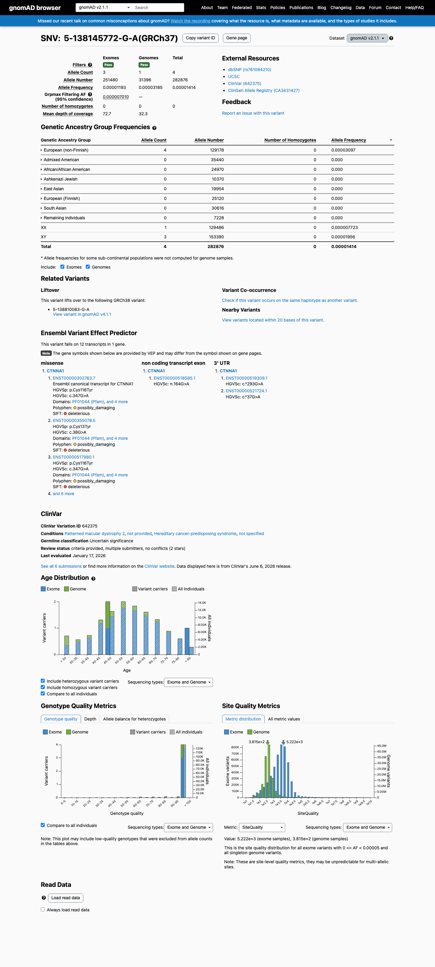 gnomAD v2.1 screenshot