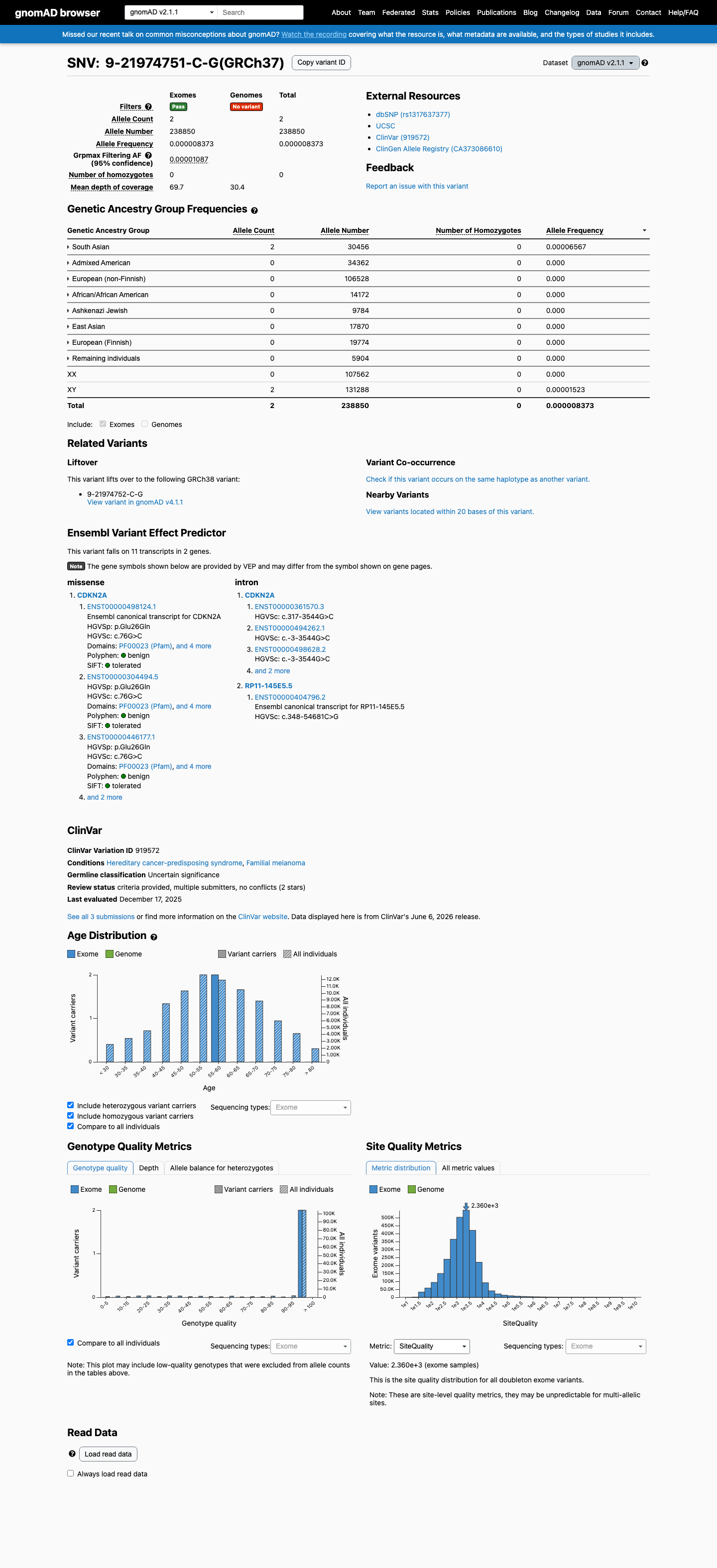 gnomAD v2.1 screenshot