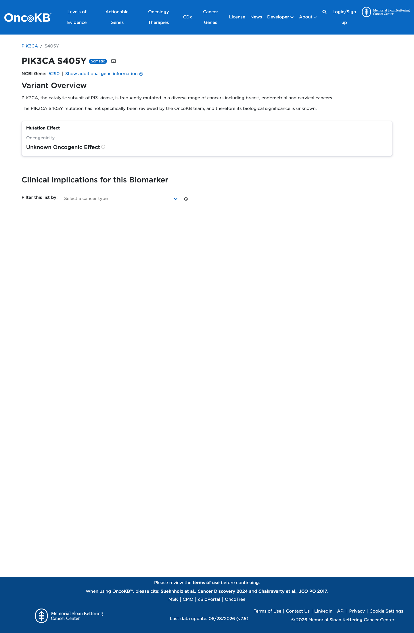 Functional / OncoKB screenshot