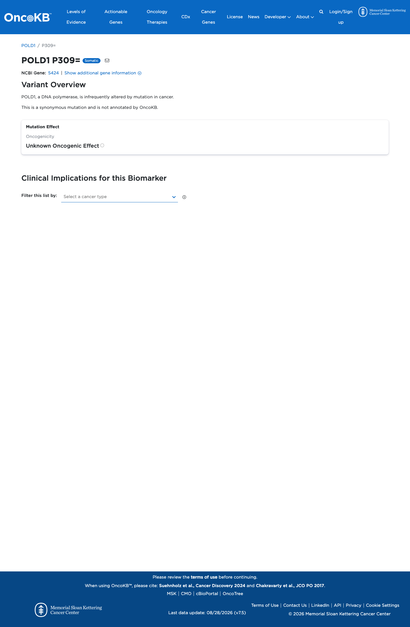 Functional / OncoKB screenshot