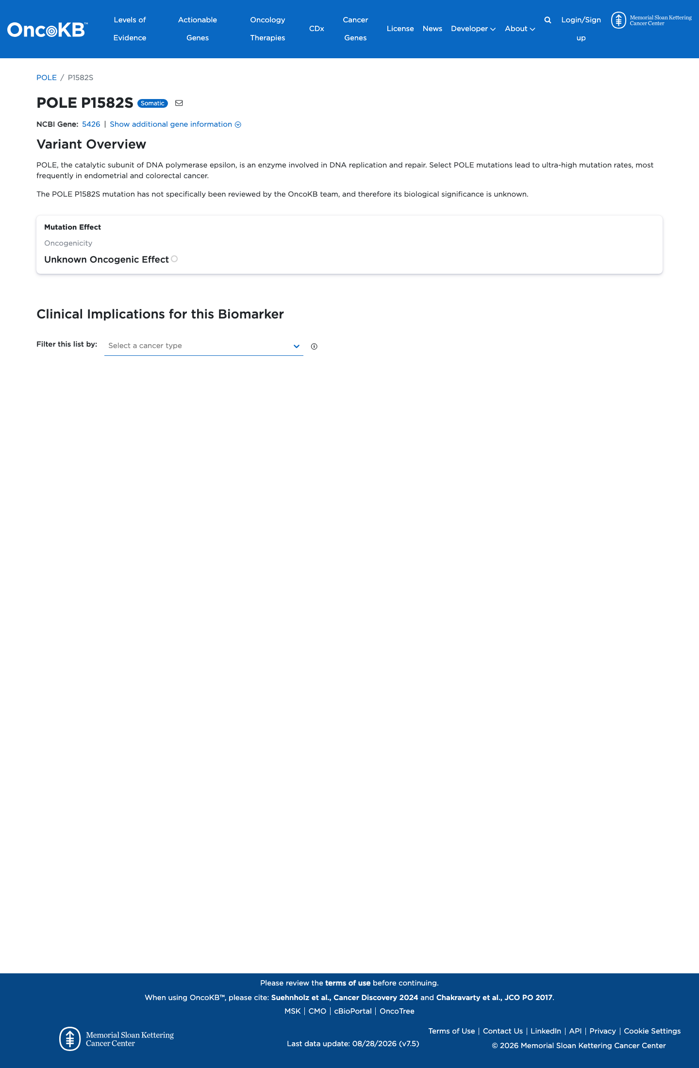 Functional / OncoKB screenshot
