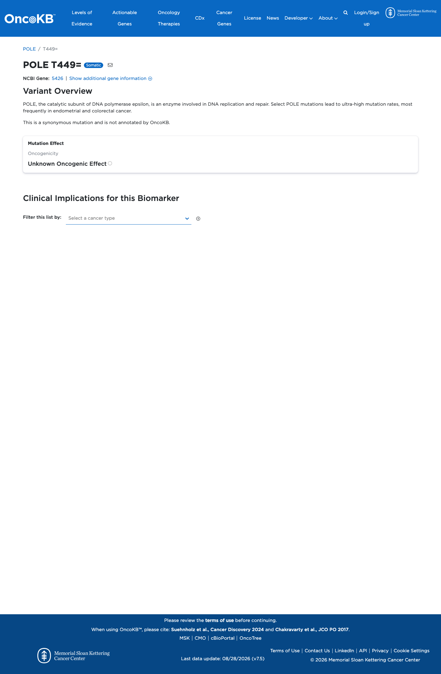 Functional / OncoKB screenshot
