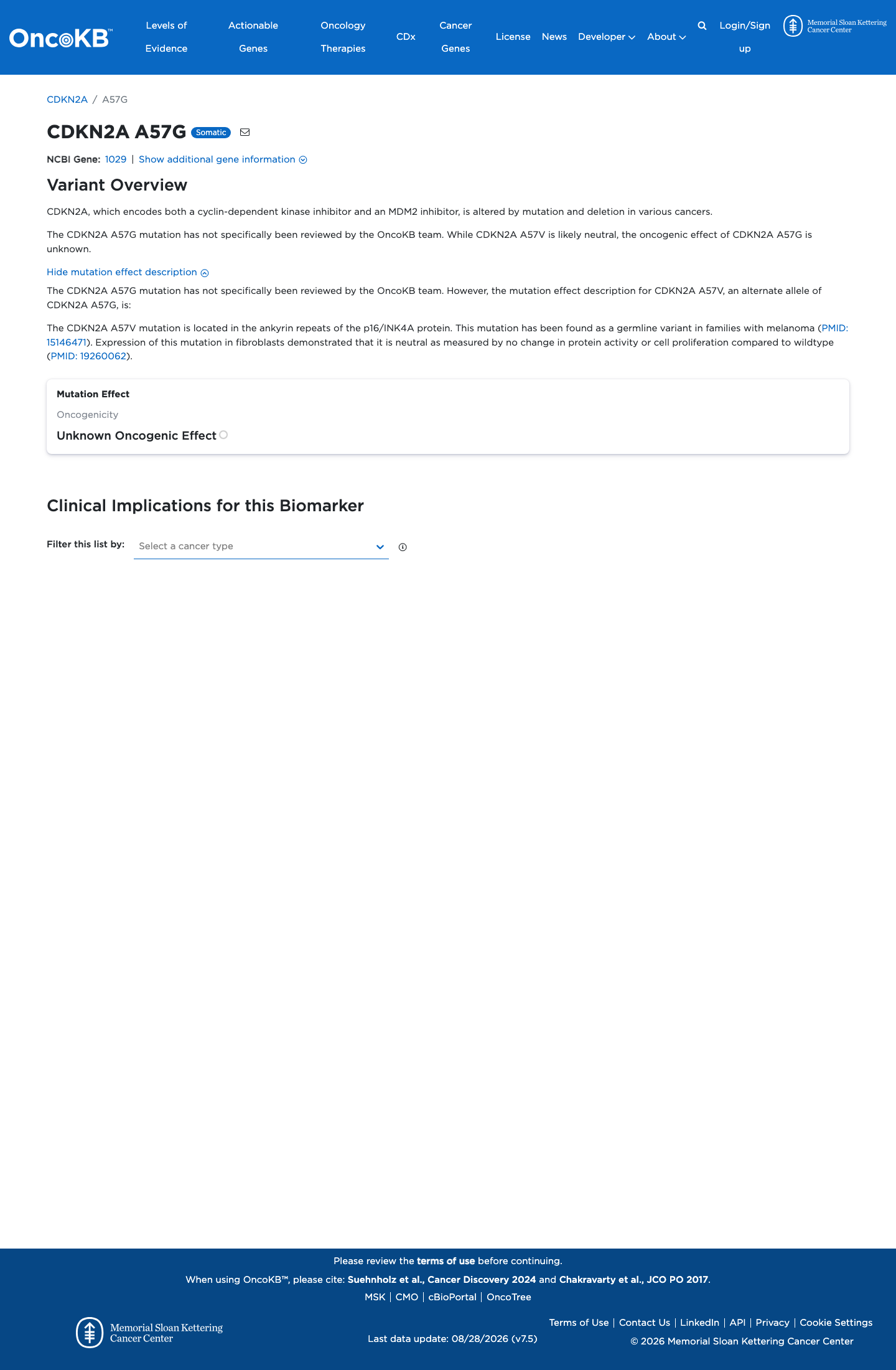Functional / OncoKB screenshot