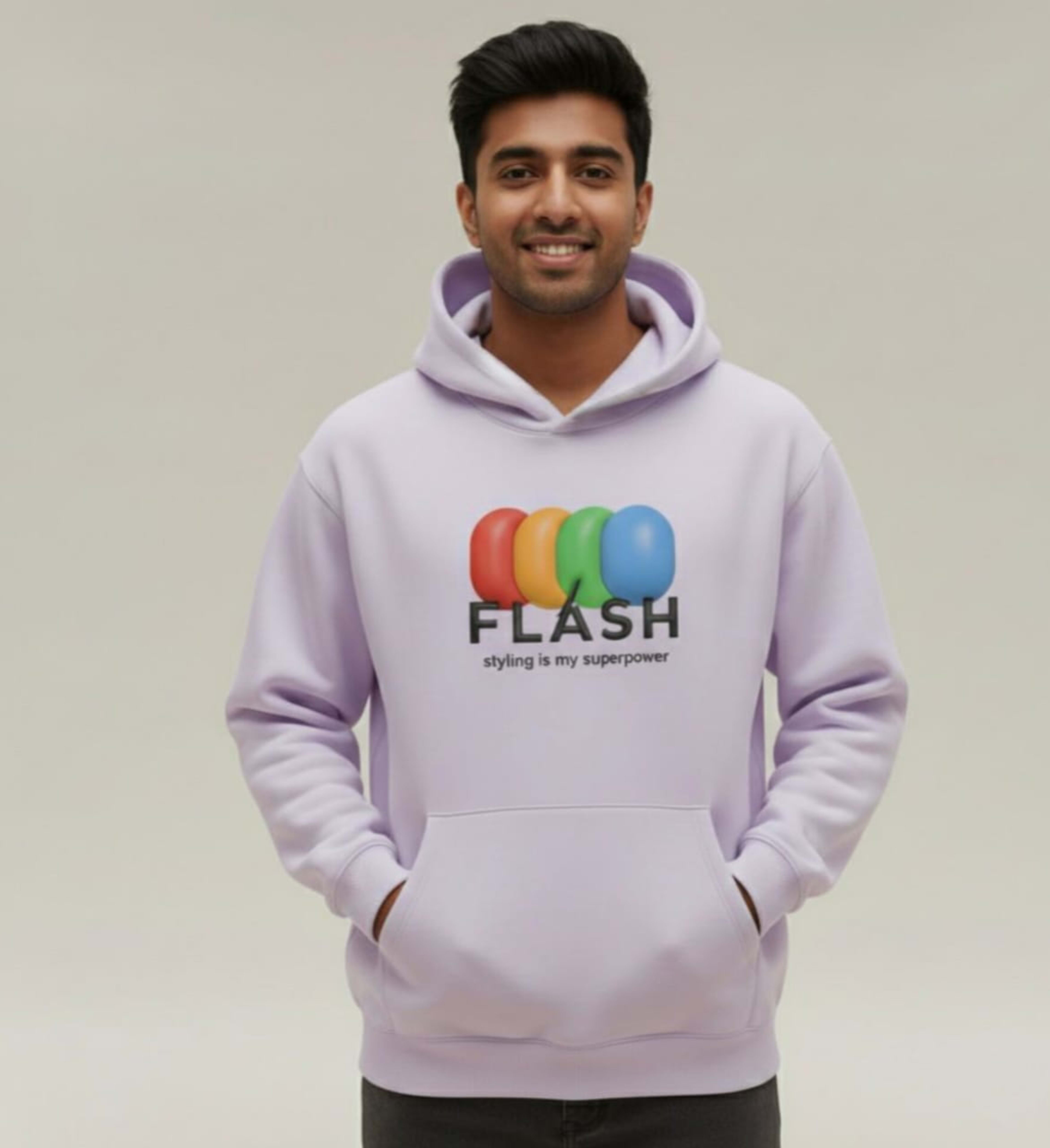 The "Superpower Style" Lavender Hoodie view 2