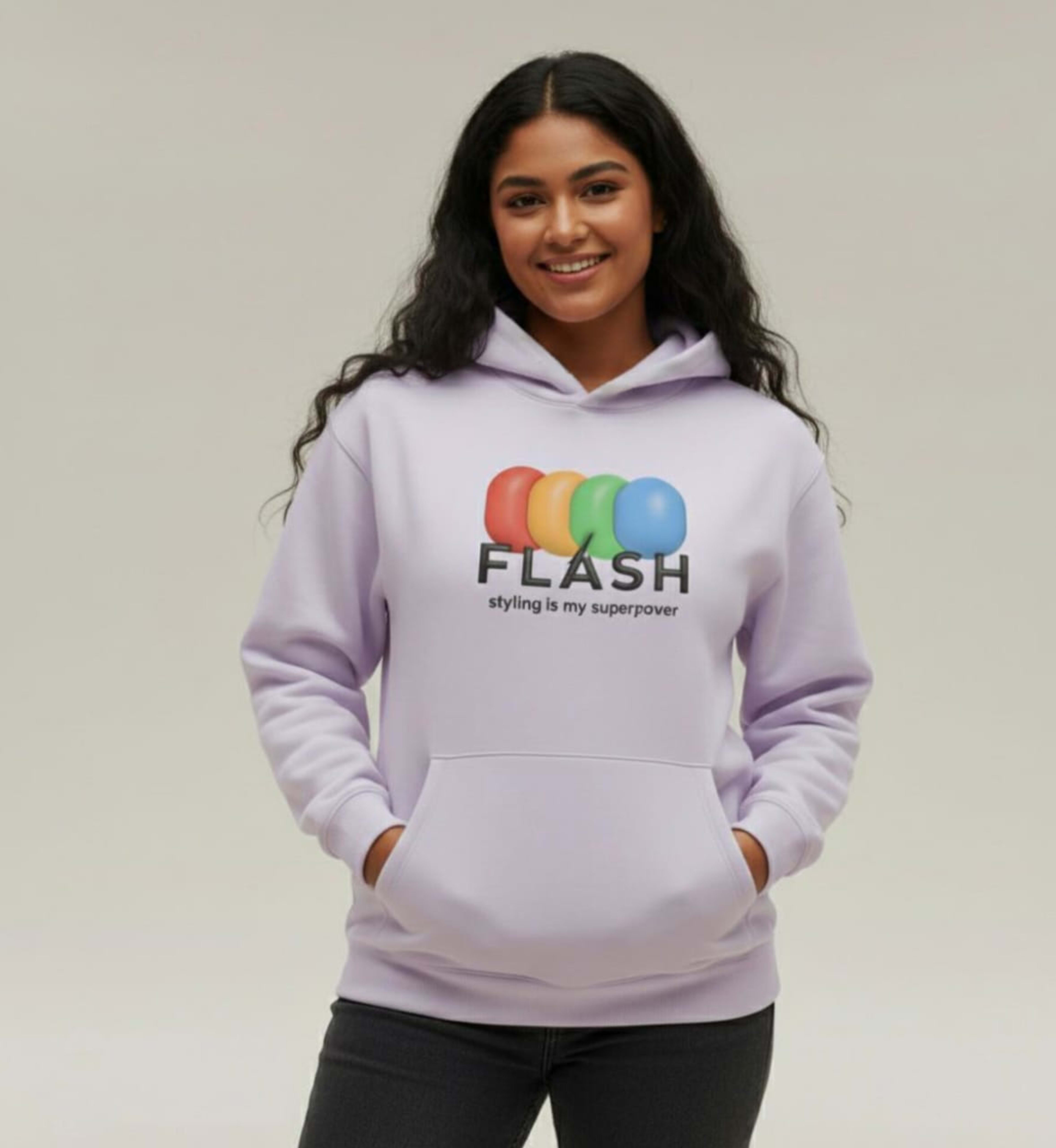 The "Superpower Style" Lavender Hoodie view 3