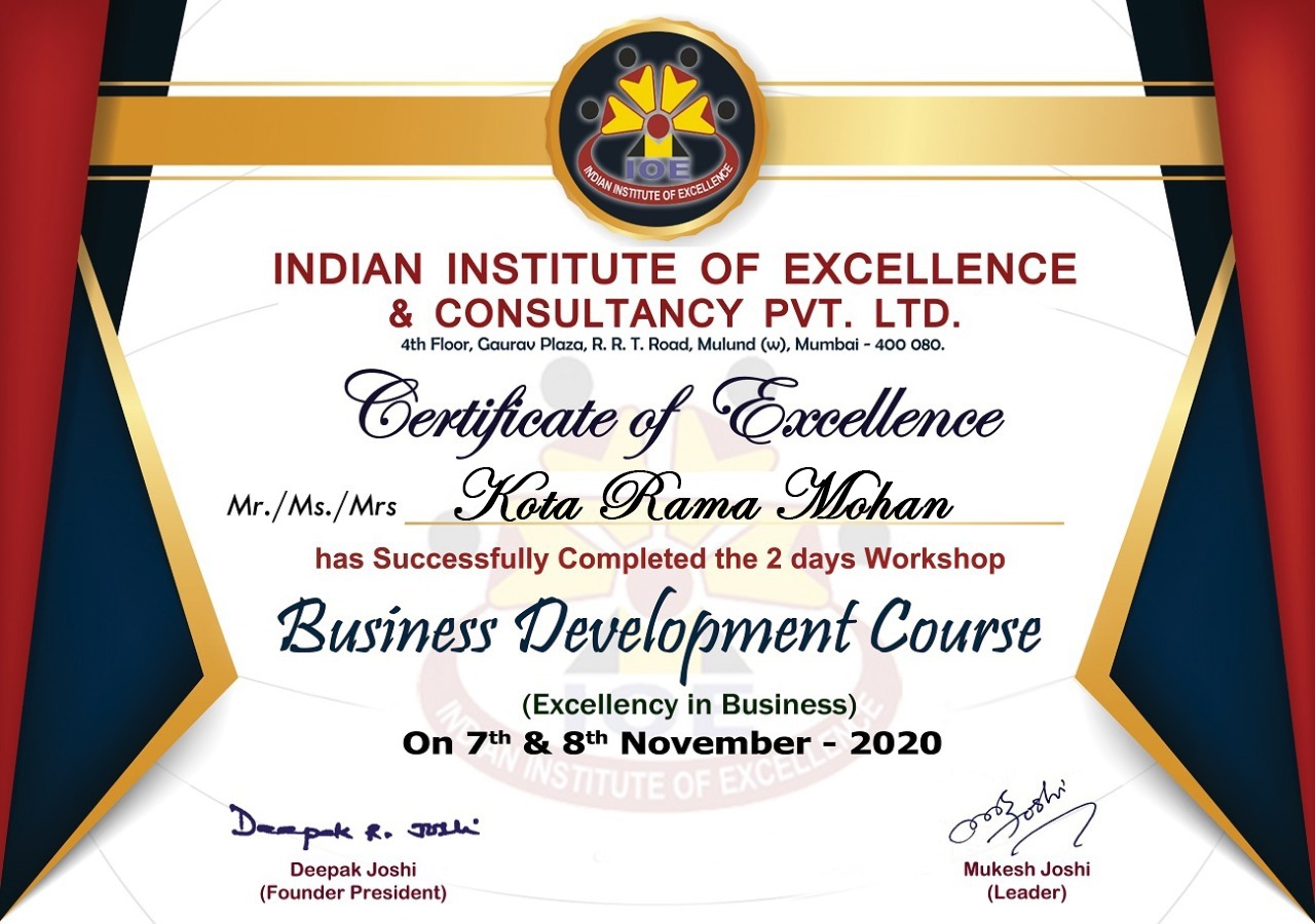 Business Development Certificate
