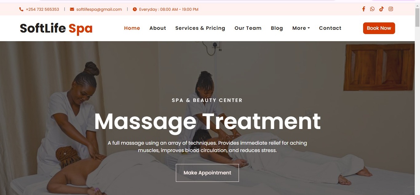 Softlife Luxury Spa- Website