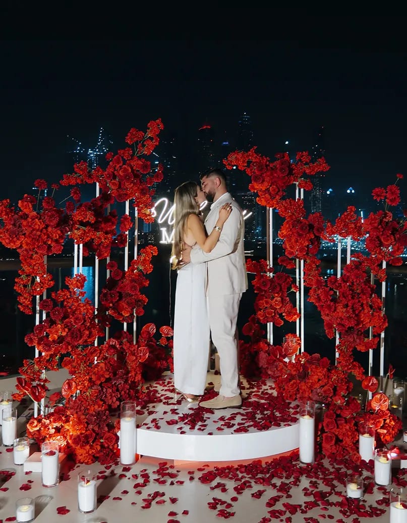 Couple celebrating an engagement