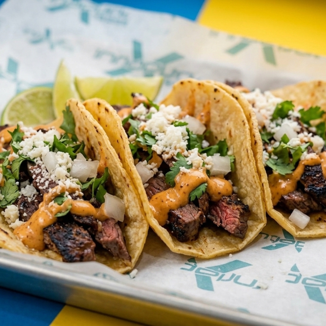 TACOS DE POLLO O BISTEC