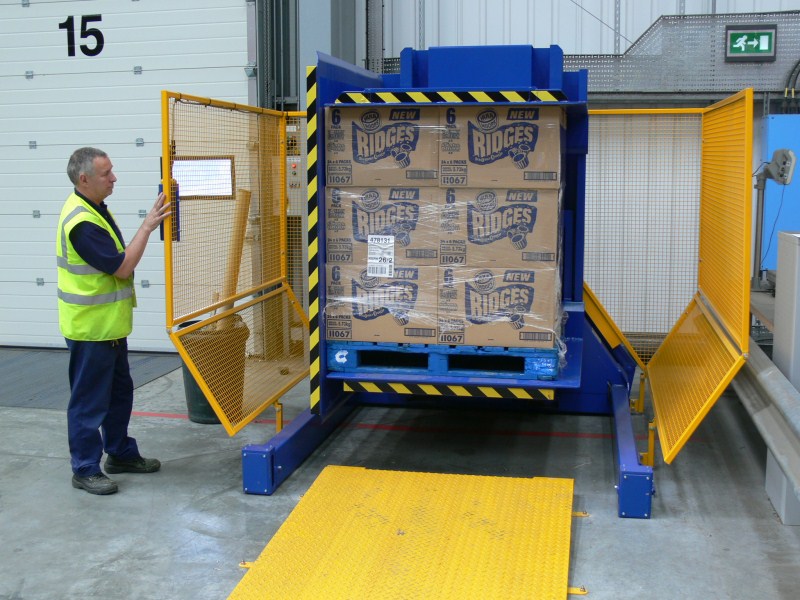 A pallet handling system showcasing cost-effective and secure transfer of goods.