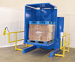 A pallet changer machine enhancing product safety in a warehouse