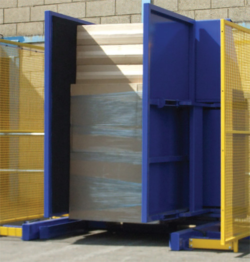 Close-up of a stainless steel pallet inverter machine part