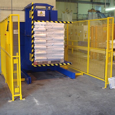 A pallet changer being used in an automotive manufacturing facility
