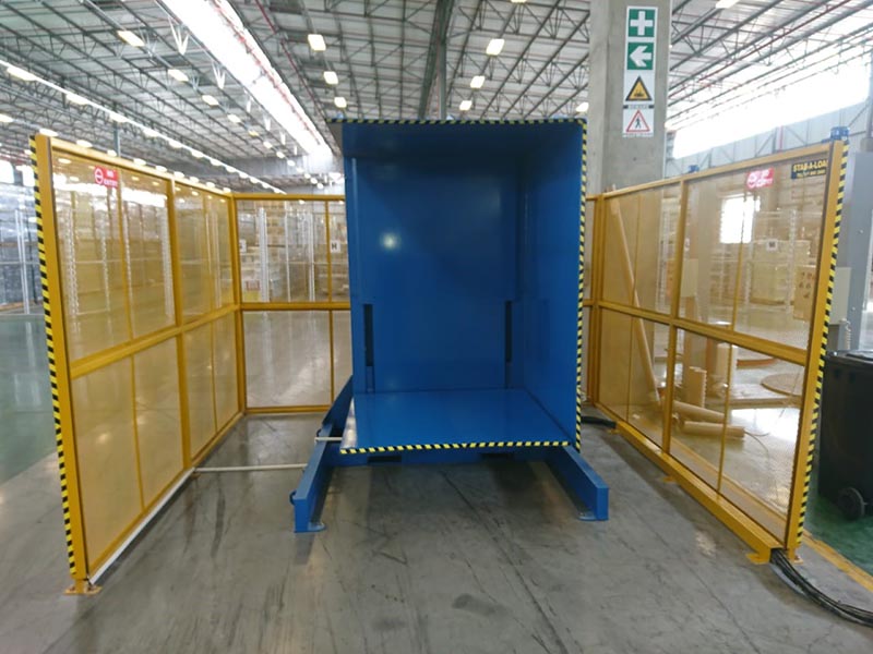 A pallet inverter in a clean warehouse environment, highlighting efficiency