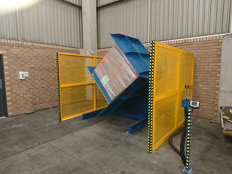 A pallet inverter working at high speed, illustrating productivity benefits.