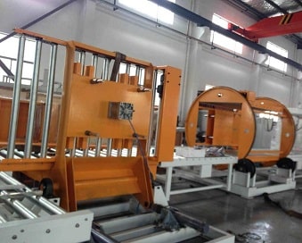Pallet inverter system in a factory setting