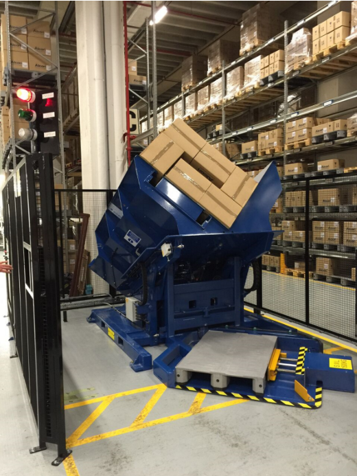 A close-up on the safety features and robust construction of a pallet inverter