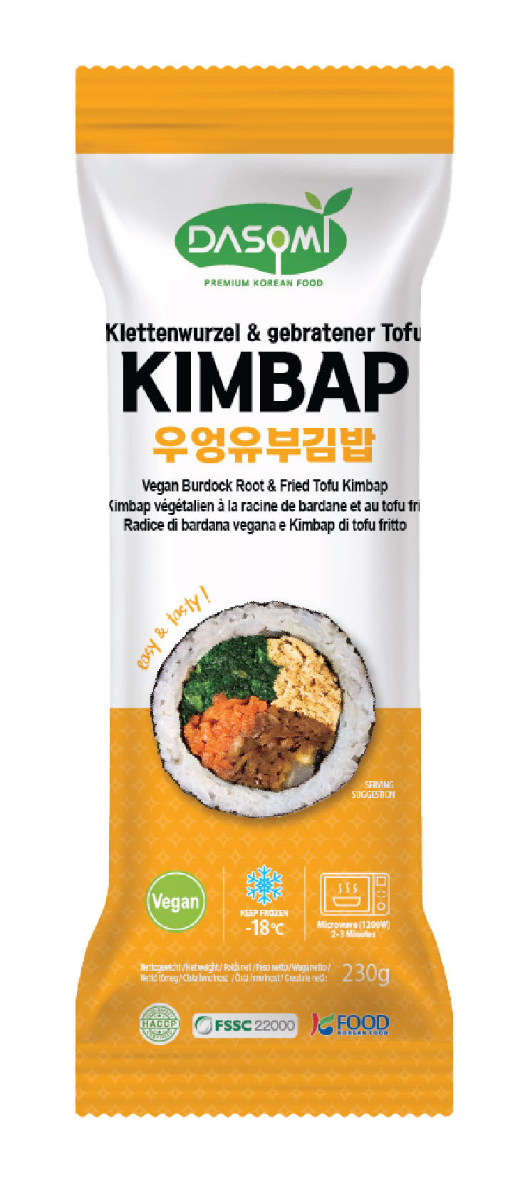 DASOMI Кимбап тофу с репей веган 230 гр.
