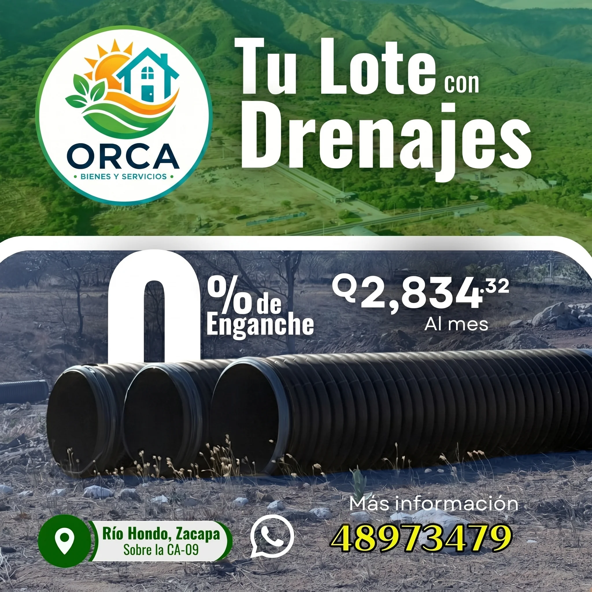 Lotes sobre CA-09 en Río Hondo