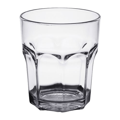 vaso (policarbonato) transparente 10 oz. (bajo) cristalería guatemala