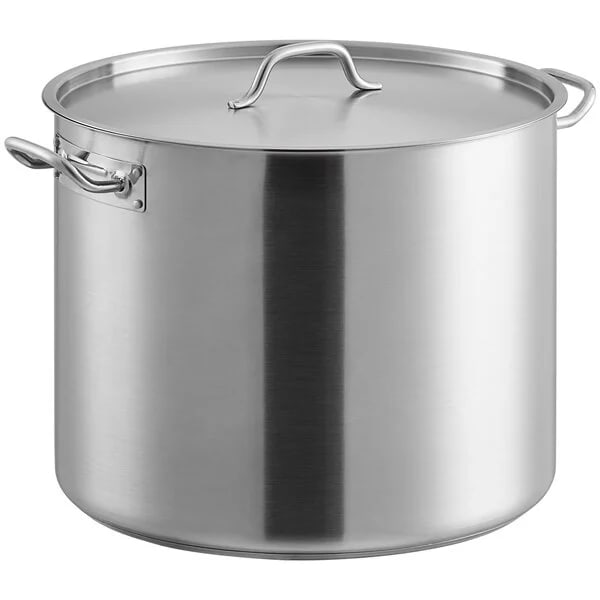 olla grande con tapa de acero inoxidable (grosor de acero: 0.9mm ) 32 litros cocción guatemala