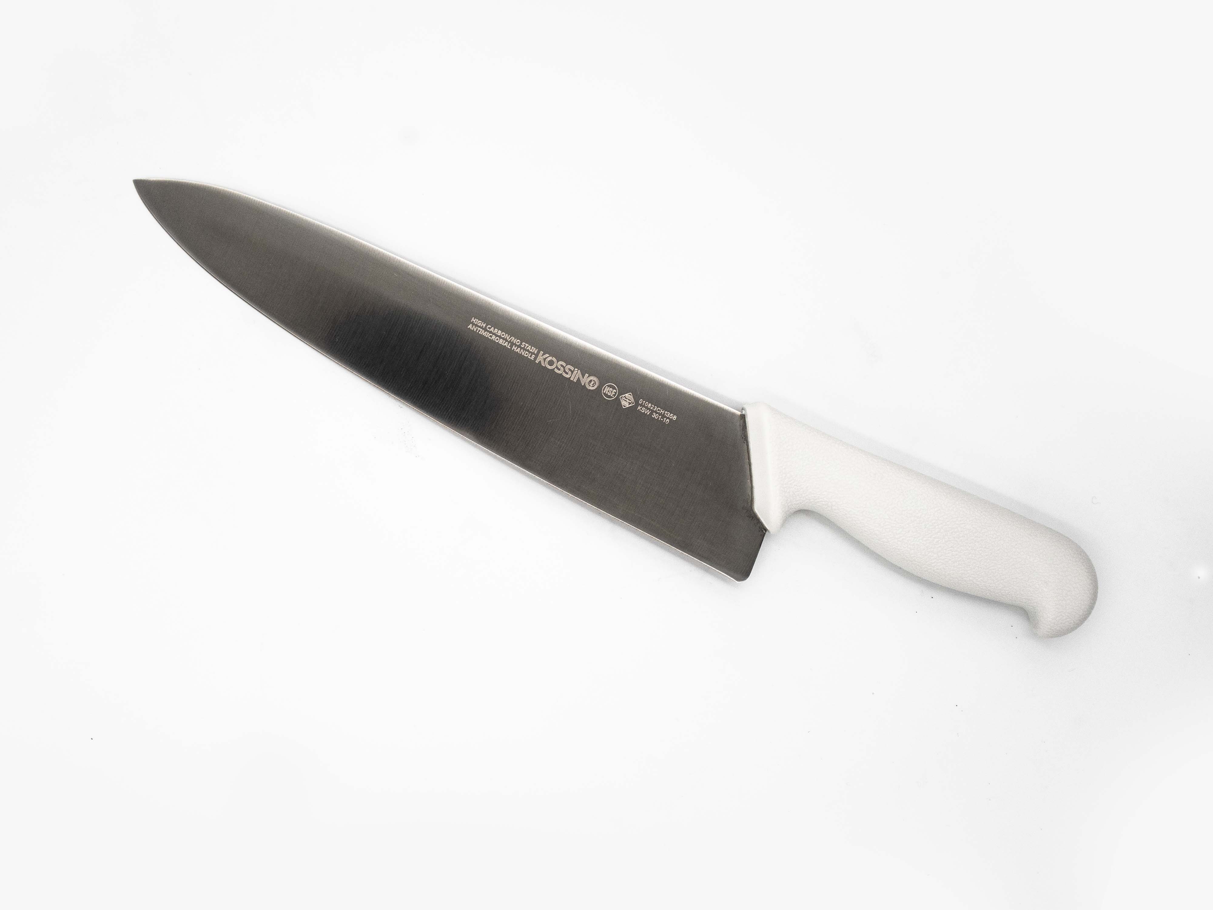 cuchillo de chef 10 pulgadas hoja triangular ancha (acero inoxidable 5cr15mov - mango de estireno antimicrobial) utensilios guatemala