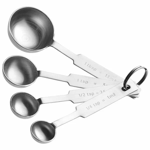 set de cucharas medidoras (acero inoxidable 430) incluye 4 cucharas: * 1.25 ml * 2.5 ml * 5 ml *15 ml utensilios guatemala