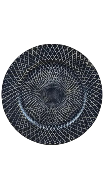 baja plato elegante negro 33 cms vajilla guatemala