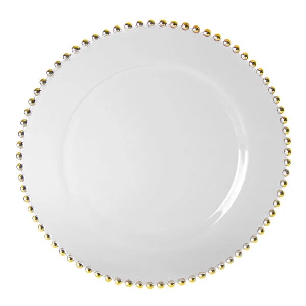 baja plato puntos dorados 33 cms vajilla guatemala