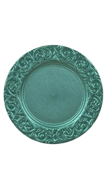 baja plato verde colonial 33 cms vajilla guatemala