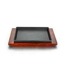 plato cuadrado con base de madera 25x18 cm vajilla guatemala