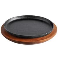 plato redondo con base de madera 22 cm vajilla guatemala