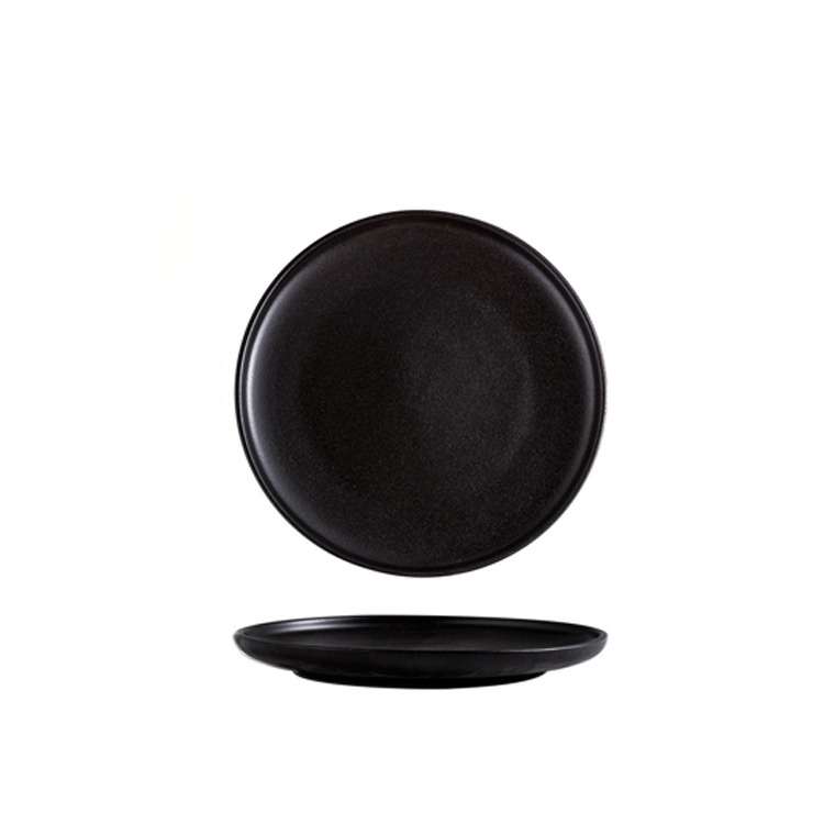 plato plano de cerámica black 10 pulg. vajilla guatemala