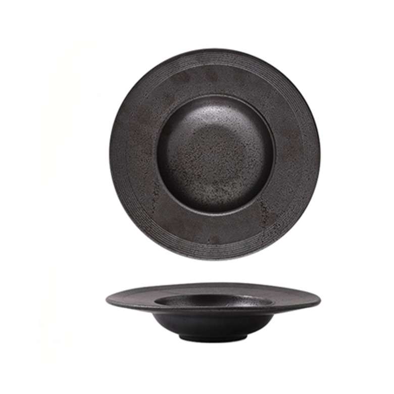plato black tipo sombrero 10 pulg. vajilla guatemala