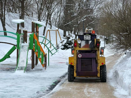 Специалисты продолжили уборку территории в поселении Воскресенское