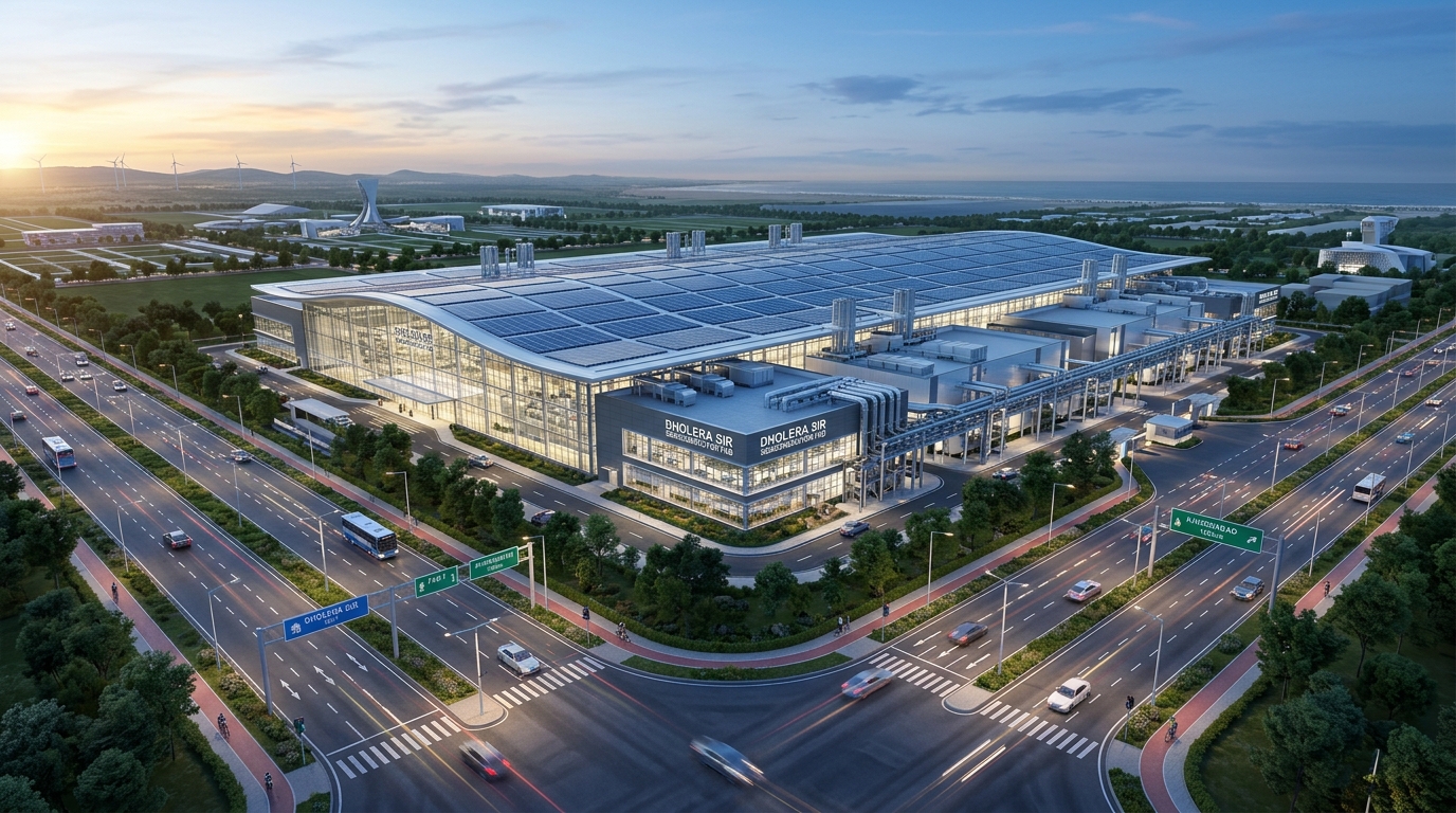 Dholera Semiconductor Hub cleanroom facilities, Tata fab site and TP2 industrial plots in 2026