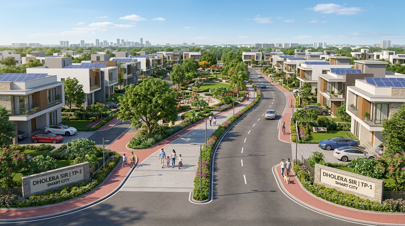 Dholera Smart City residential and commercial sectors adjacent to TP2 semiconductor zone