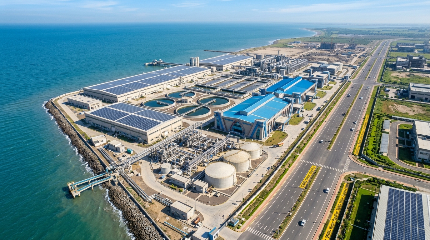 Dholera Desalination Plant 2026 coastal SWRO facility and master water reservoir