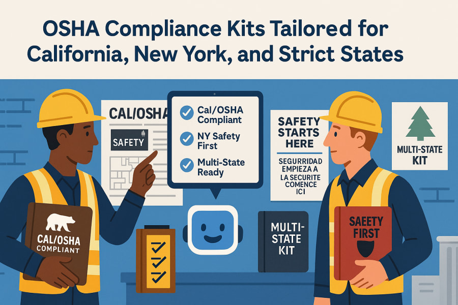OSHA Compliance Kits Tailored for California, New York, and Strict States