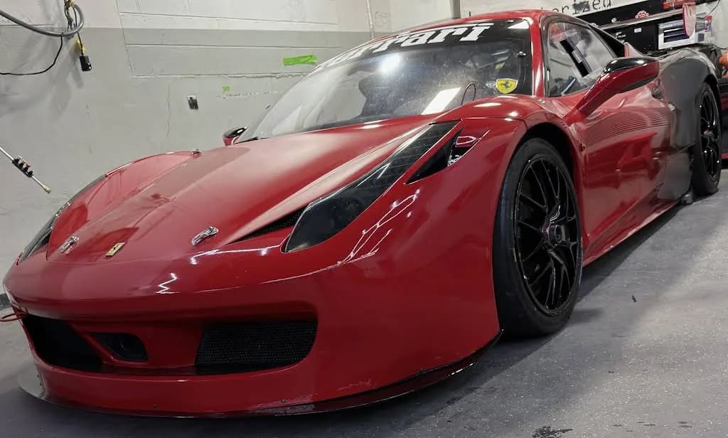 Red Ferrari detailed by SetA Wheels