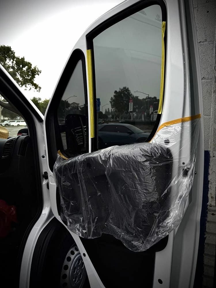 Ceramic window tint prep work in Downey CA