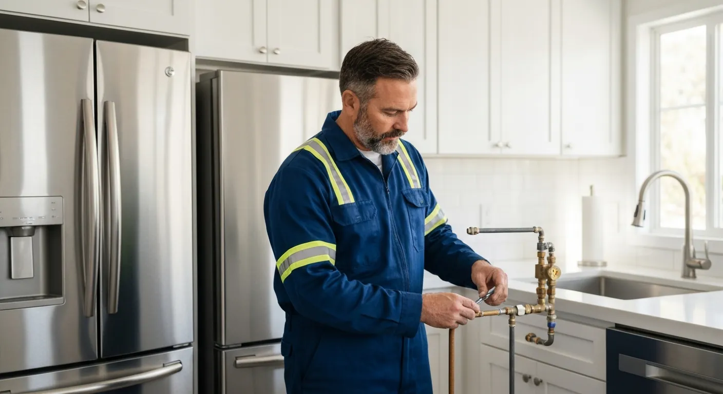 Gas Line Services Los Angeles CA — Plumber inspecting gas line — America's Best Plumbing 1 LLC