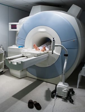 Someone getting an MRI