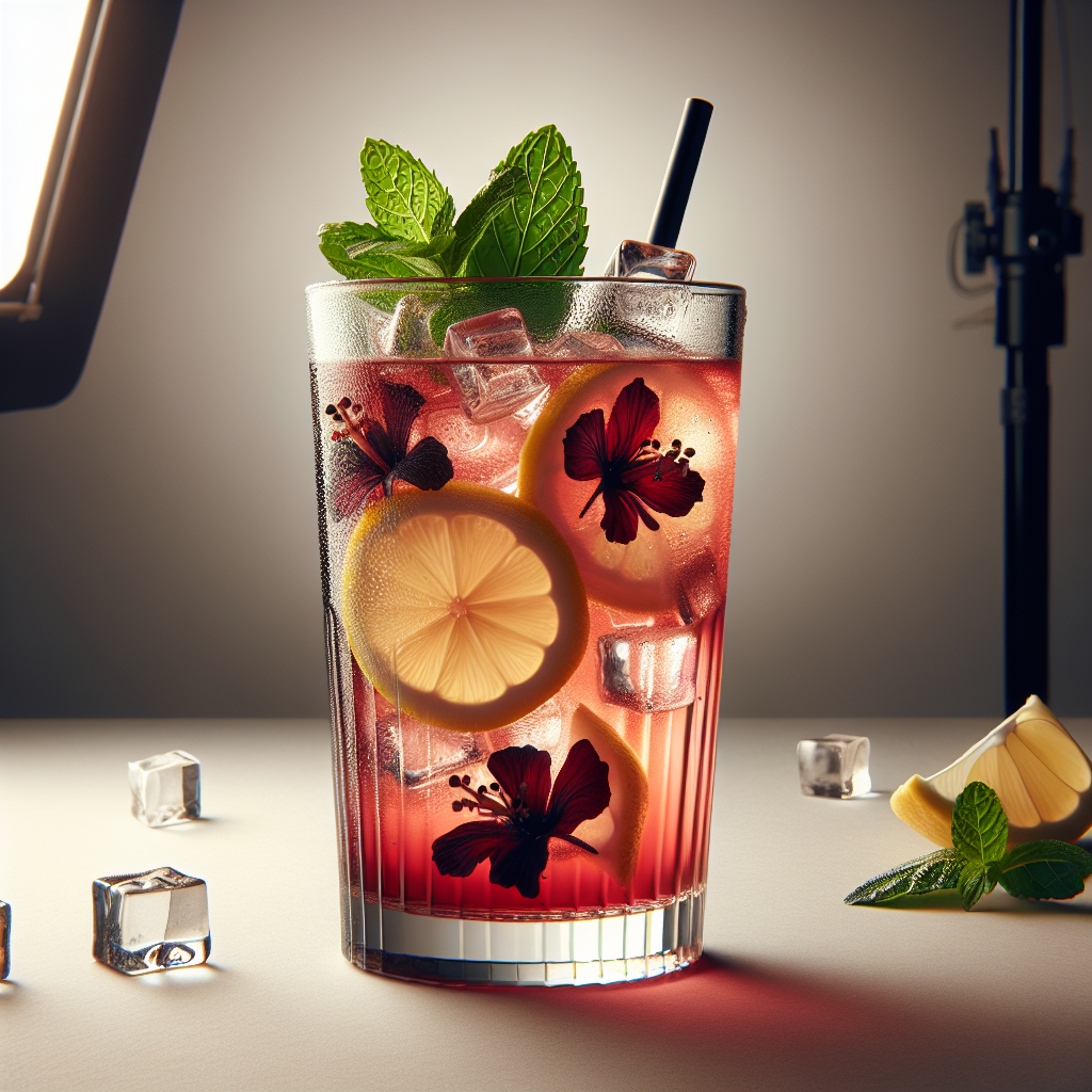 Refresco de Hibisco e Limão