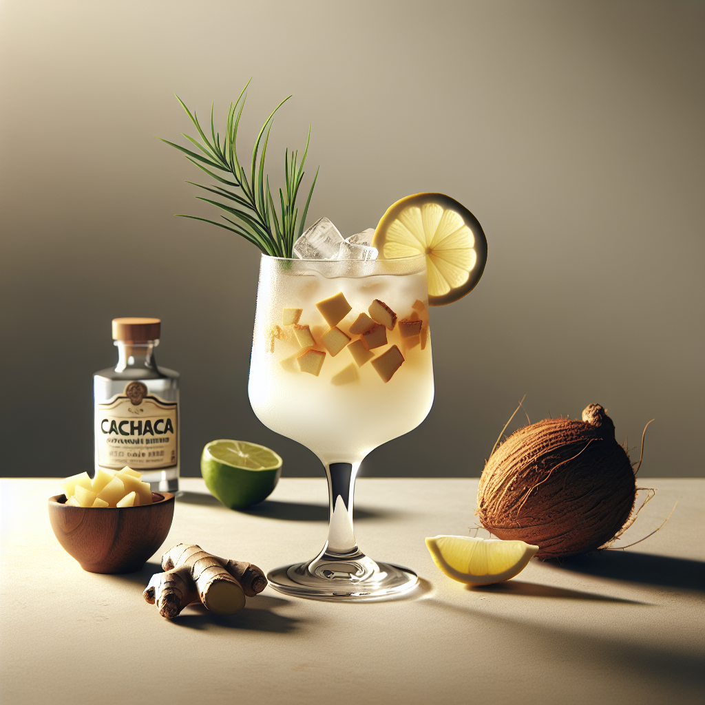 Cachaça e Água de Coco com Gengibre