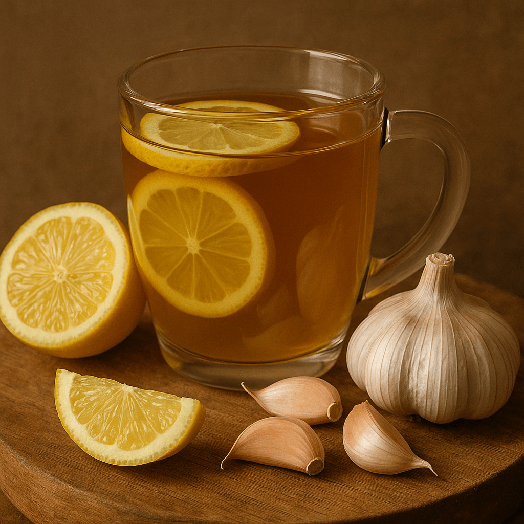 Chá de limão com alho